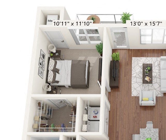Brighton Oaks_2 Bedroom Floor Plan_2D